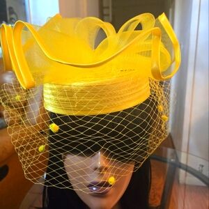 Elegant Yellow Fascinator Hat